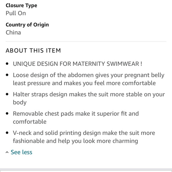 Maternity one piece swimsuit - Picture 2 of 3